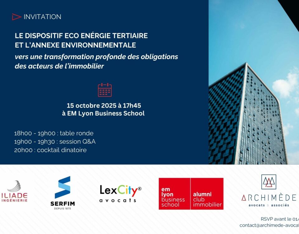 Invitation – Table ronde sur le décret tertiaire et l’annexe environnementale | 15 octobre à EM Lyon