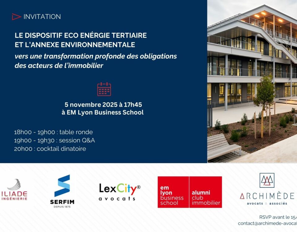 Invitation – Table ronde sur le décret tertiaire et l’annexe environnementale